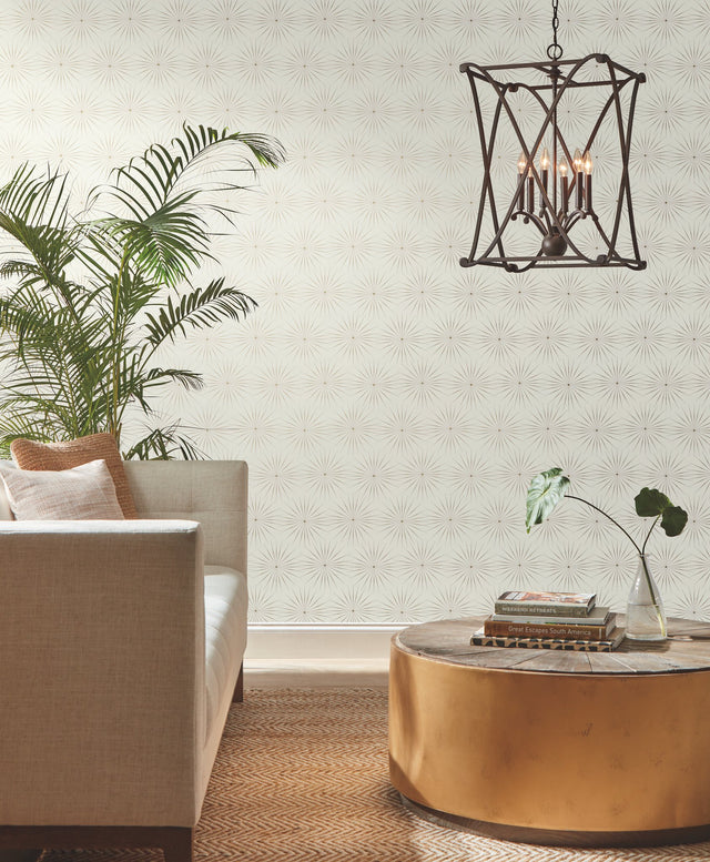Starlight White & Silver Wallpaper with Metallic Starburst Dotted Motif - York BO6692
