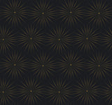 Starlight Black & Gold Wallpaper with Metallic Starburst Bohemian Motif - York BO6696