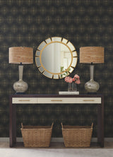 Starlight Black & Gold Wallpaper with Metallic Starburst Bohemian Motif - York BO6696