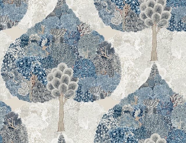 Mystic Forest Blue Wallpaper