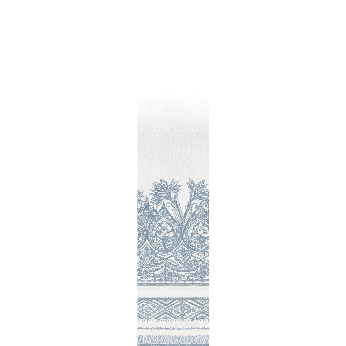 Henna Blue & White Wall Mural with Bohemian Mehndi Motif - York BO6741M