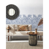 Henna Blue & White Wall Mural with Bohemian Mehndi Motif - York BO6741M