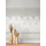 Henna Grey Wall Mural with Bohemian Mehndi Motif - York BO6742M