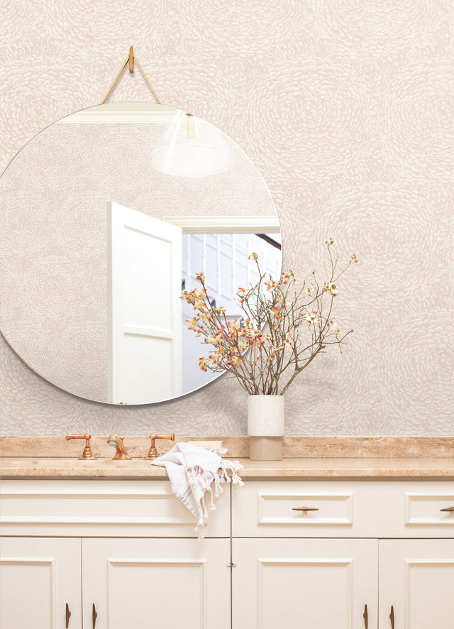 Floret Pink Wallpaper with Bohemian Floral Motif - York BO6751