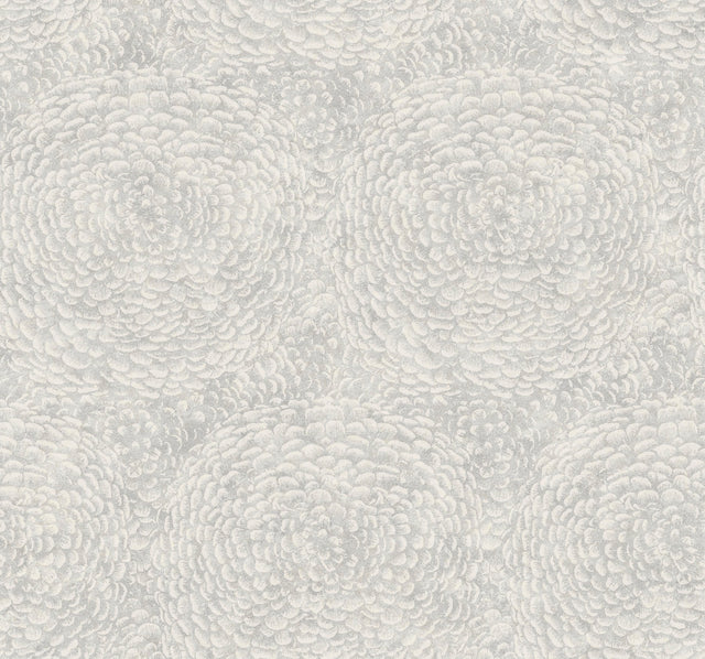 Floret Grey Wallpaper with Bohemian Floral Motif - York BO6752