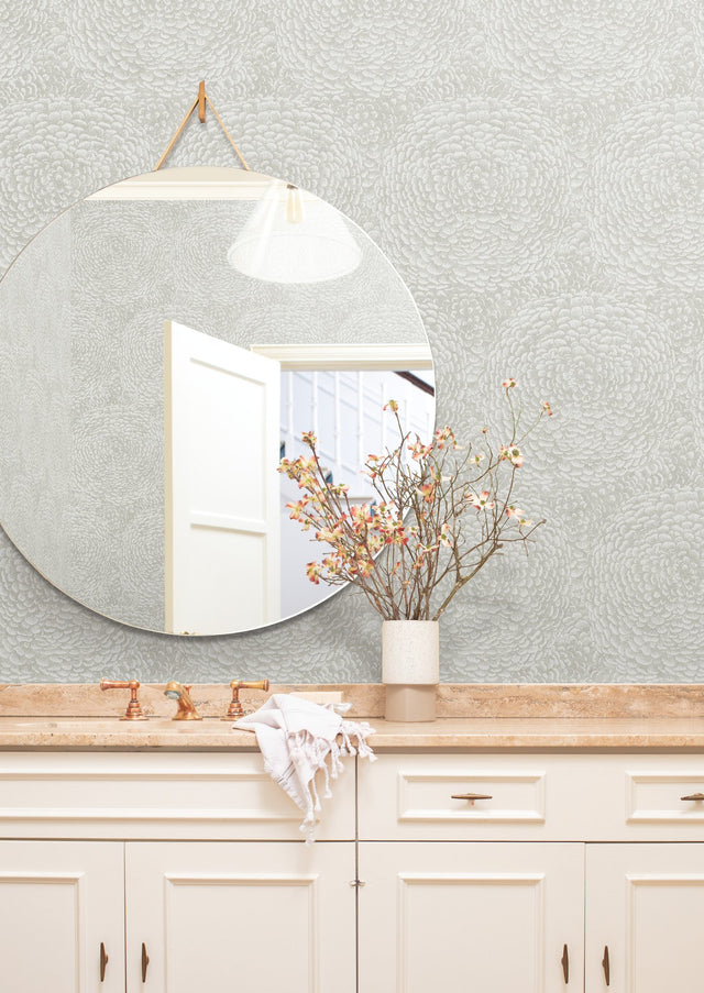 Floret Off White Wallpaper with Bohemian Floral Motif - York BO6753