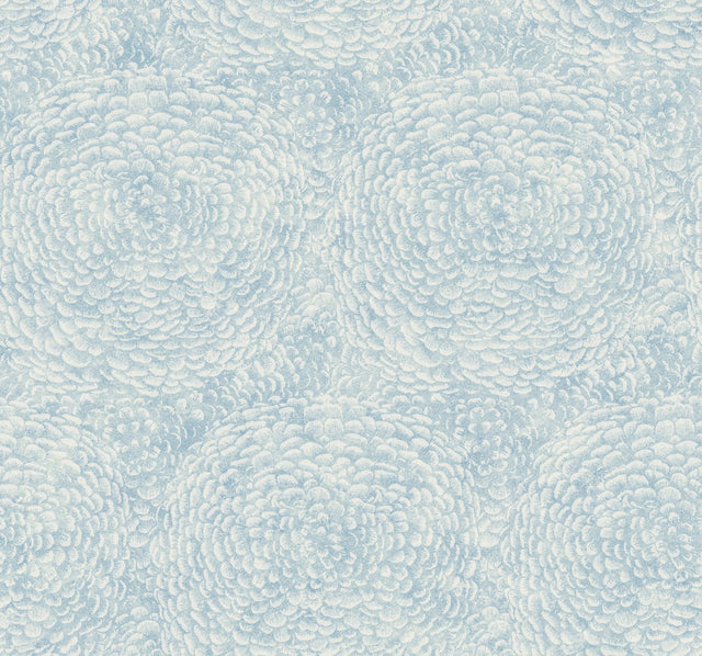 Floret Blue Wallpaper with Bohemian Floral Motif - York BO6754