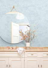 Floret Blue Wallpaper with Bohemian Floral Motif - York BO6754