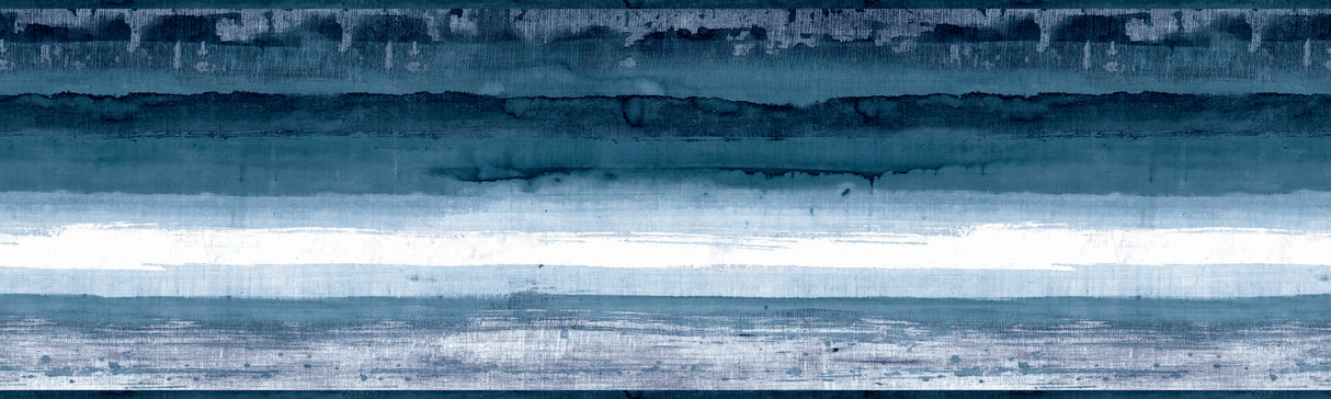 Mesa Blue Wallpaper Border with Abstract Painted Stripes - York BP8267BD
