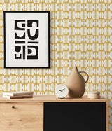 Shift Yellow Peel & Stick Wallpaper with Modern Geometric Pattern - NuWallpaper BPS4053