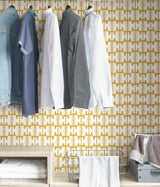 Shift Yellow Peel & Stick Wallpaper with Modern Geometric Pattern - NuWallpaper BPS4053