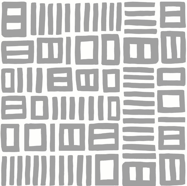 Traverse Grey Peel & Stick Wallpaper with Modern Geometric Pattern - NuWallpaper BPS4057