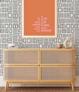Traverse Grey Peel & Stick Wallpaper with Modern Geometric Pattern - NuWallpaper BPS4057