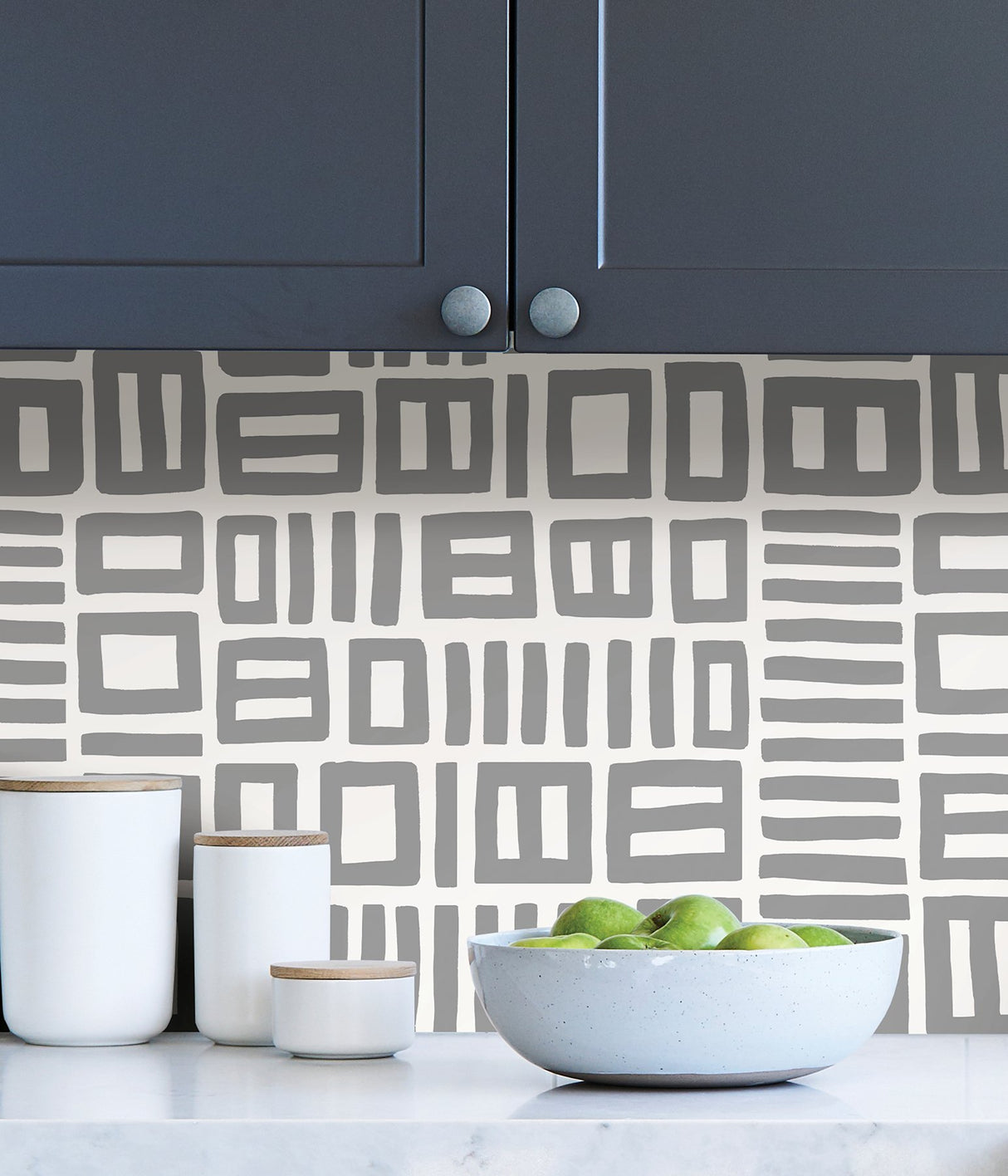Traverse Grey Peel & Stick Wallpaper with Modern Geometric Pattern - NuWallpaper BPS4057
