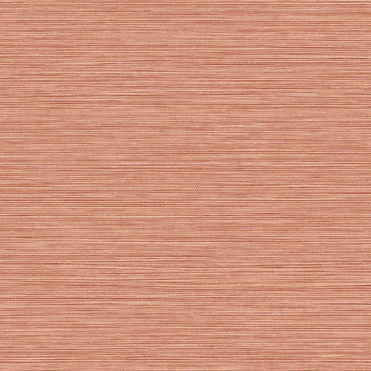 Salmon faux grasscloth textured wallpaper