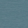 Grasslands ocean blue faux grasscloth textured wallpaper with fine horizontal striations