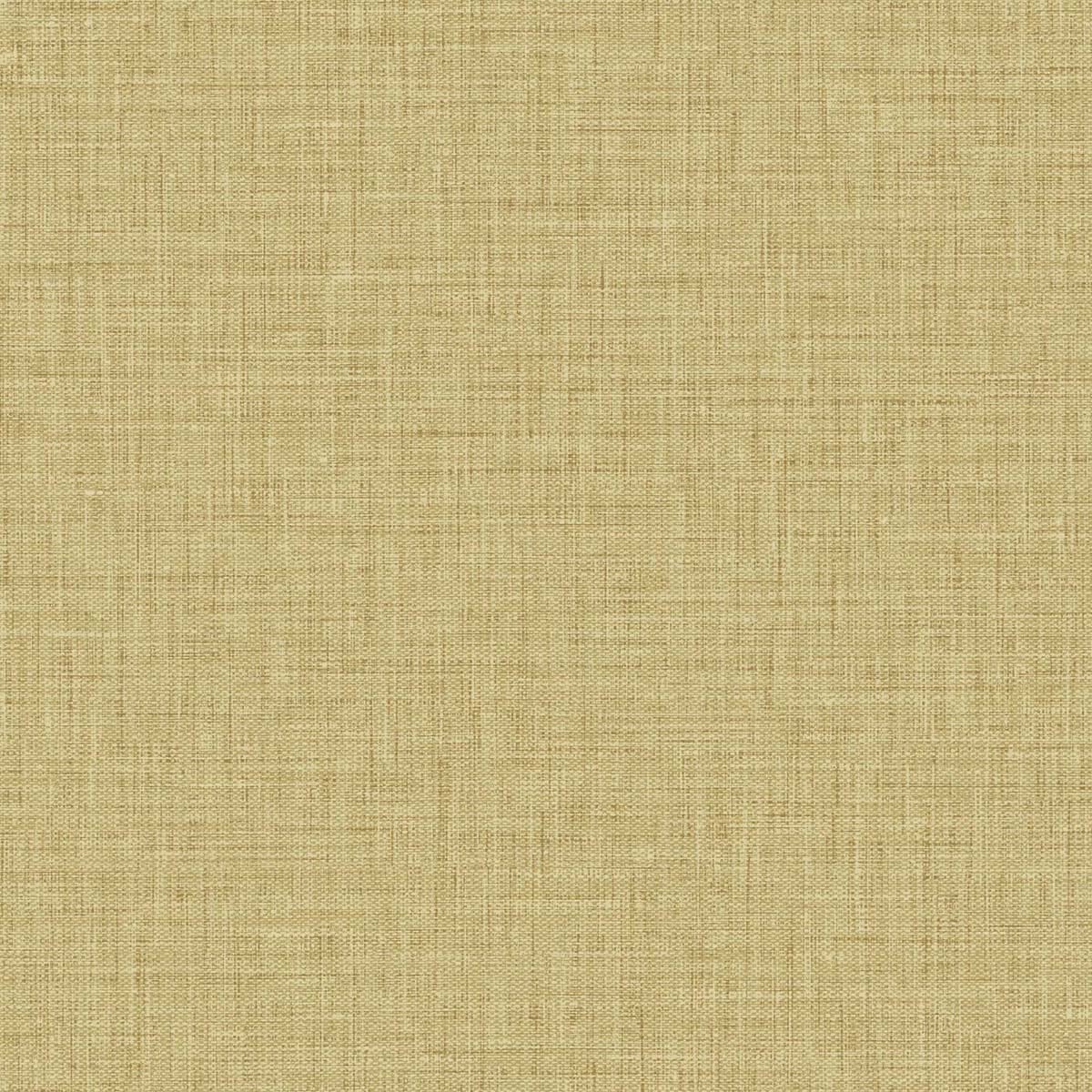 Easy Linen wallpaper in Cattails yellow linen-look texture