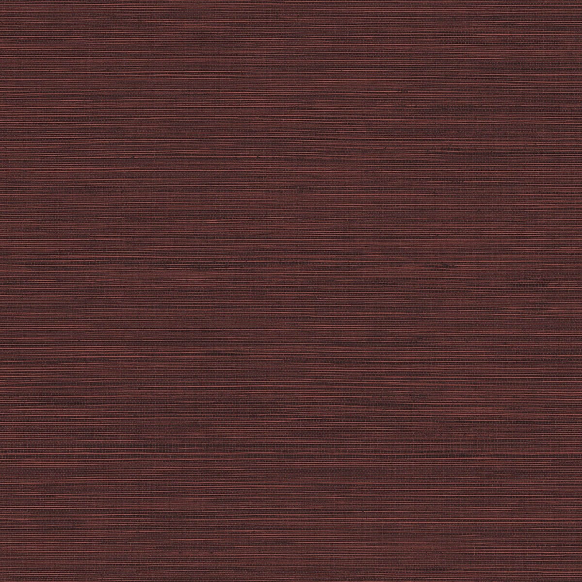 Coastal Hemp faux grasscloth wallpaper in Cabernet red with a fine horizontal woven texture, matte finish.