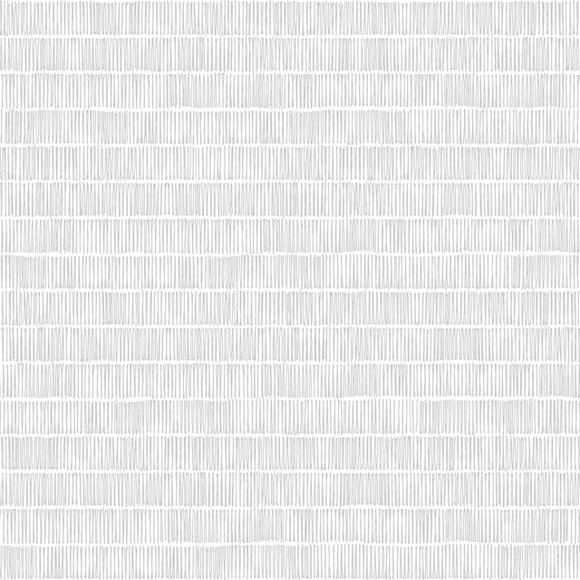 Horizontal Hash Marks Grey Wallpaper with Geometric Hand-Drawn Stripe Pattern - York BW3811