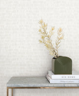 Horizontal Hash Marks White & Cream Wallpaper with Geometric Hashmark Pattern, Sure Strip Prepasted - York BW3812