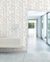 Primitive Vines White & Cream Geometric Non Woven Wallpaper - York BW3891