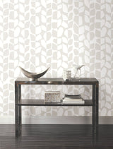 Primitive Vines White & Cream Geometric Non Woven Wallpaper - York BW3891