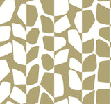 Primitive Vines Gold Metallic Wallpaper with Geometric Vining Leaf Motif - York BW3892