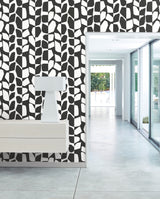Primitive Vines Black & White Geometric Wallpaper - York BW3893