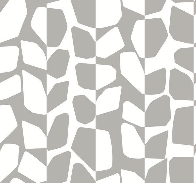 Primitive Vines Silver Metallic Wallpaper