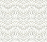 Petite Watercolor Chevron White & Grey Wallpaper with Geometric Watercolor Chevron Pattern - York BW3913