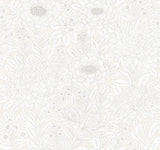 Wood Block Blooms Cream Wallpaper with Floral Botanical Pattern, Prepasted Sure Strip - York BW3921