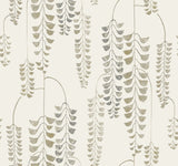 Deco Wisteria Cream & Gold Wallpaper with Botanical Metallic Wisteria Motif - York BW3941