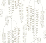 Deco Wisteria White & Cream Wallpaper with Botanical Metallic Wisteria Motif - York BW3942