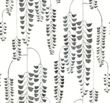 Deco Wisteria Black Metallic Wallpaper with Botanical Metallic Effect - York BW3943