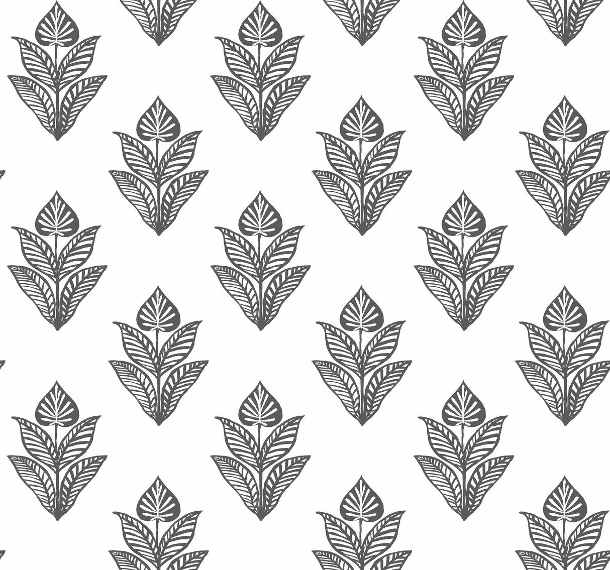 Lotus Motif Black & White Wallpaper with Botanical Lotus Pattern - York BW3977