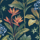Oliana Navy Floral Wallpaper by Belgravia Decor