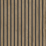Panacea Brown Wood slat-look wallpaper roll BG1157