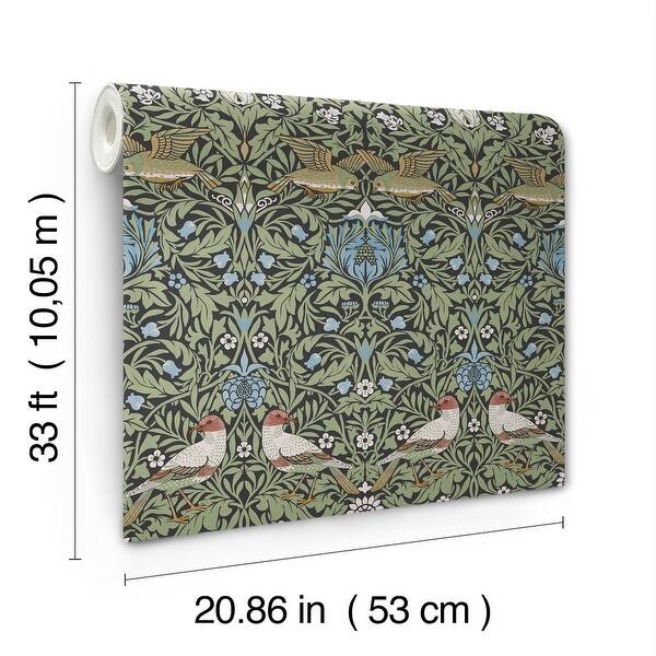 Bird Multicolor by A-Street Prints Floral Thicket Wallpaper – Brewster Home Fashions 4171-82062