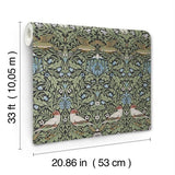 Bird Multicolor by A-Street Prints Floral Thicket Wallpaper – Brewster Home Fashions 4171-82062