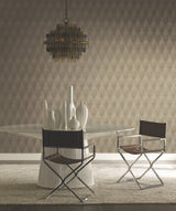 Flapper Metallic Wallpaper in Gold with Art Deco Geometric Pattern - York CA1519