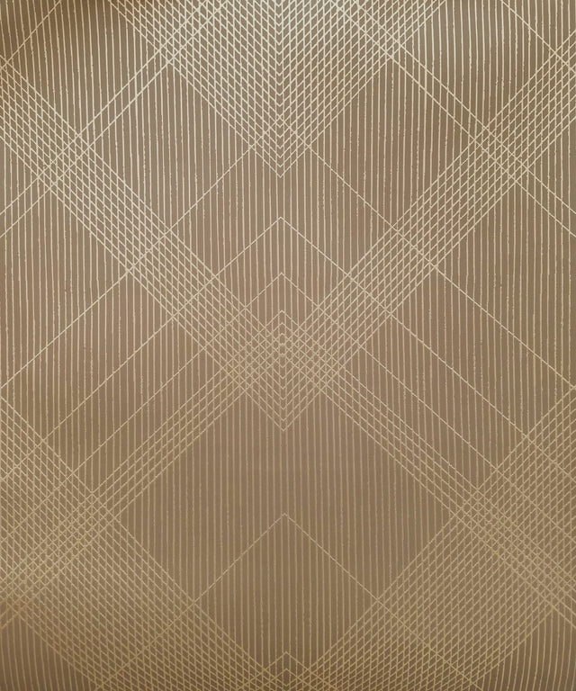 Jazz Age Brown Geometric Metallic Non Woven Wallpaper - York CA1591