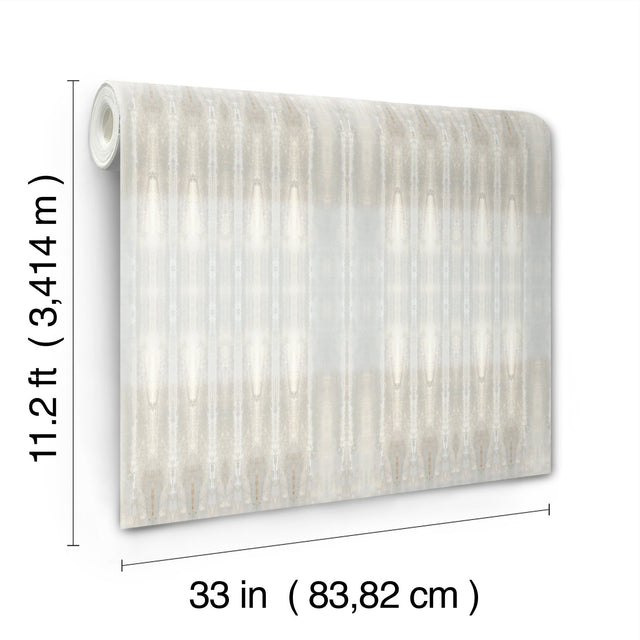 Dune Neutral Sisal Grasscloth Wall Mural with Abstract Bohemian Pattern - York CB1110