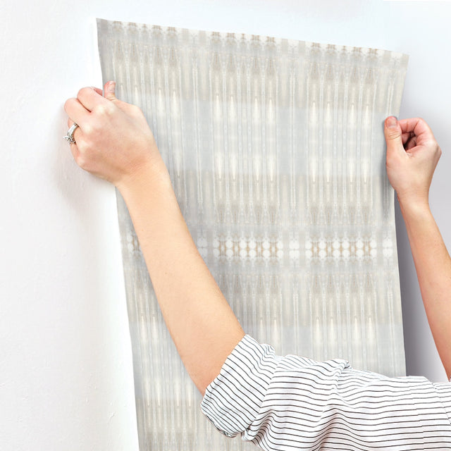 Dune Neutral Sisal Grasscloth Wall Mural with Abstract Bohemian Pattern - York CB1110