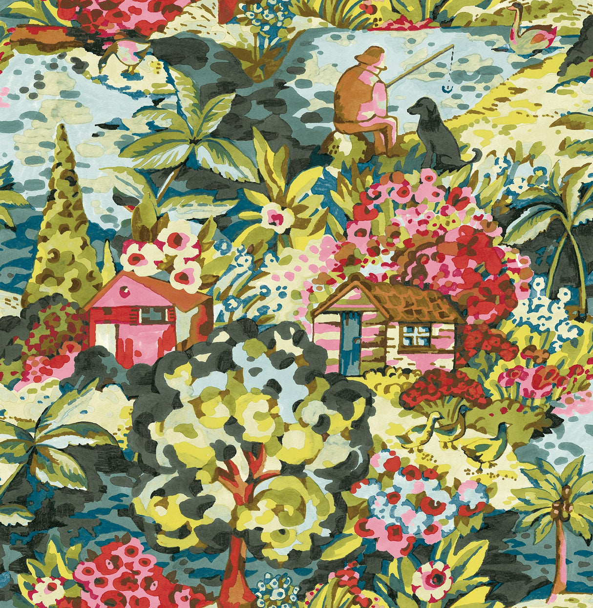 le Forestier Multicolor Peel & Stick Wallpaper with Whimsical Botanical Floral Pattern - CBS4503