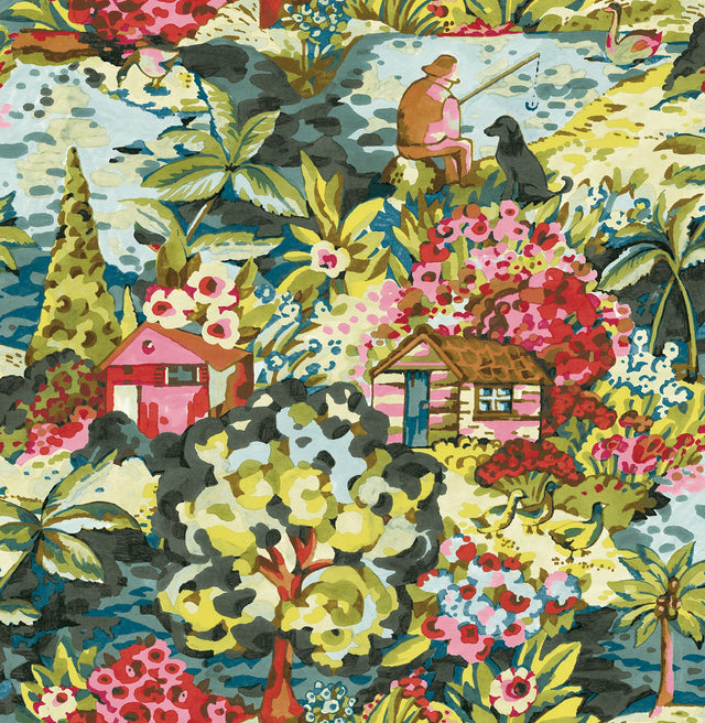 le Forestier Multicolor Peel & Stick Wallpaper with Whimsical Botanical Floral Pattern - CBS4503