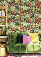 le Forestier Multicolor Peel & Stick Wallpaper with Whimsical Botanical Floral Pattern - CBS4503