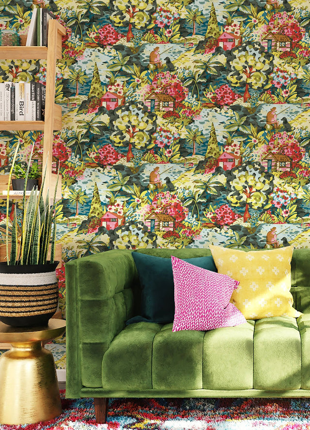 le Forestier Multicolor Peel & Stick Wallpaper with Whimsical Botanical Floral Pattern - CBS4503