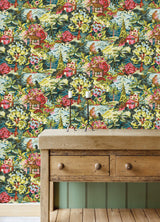 le Forestier Multicolor Peel & Stick Wallpaper with Whimsical Botanical Floral Pattern - CBS4503