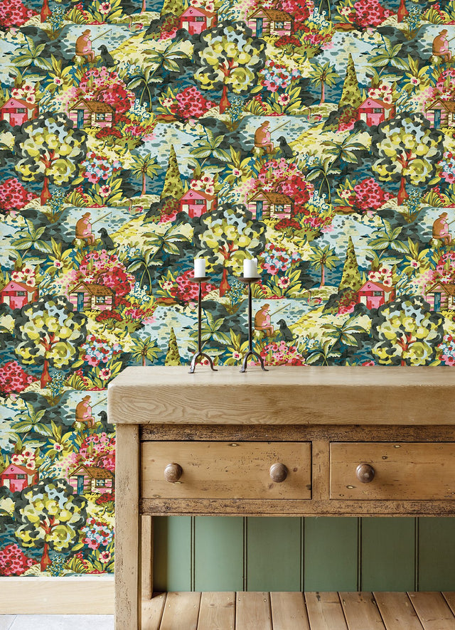 le Forestier Multicolor Peel & Stick Wallpaper with Whimsical Botanical Floral Pattern - CBS4503