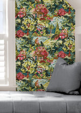 le Forestier Multicolor Peel & Stick Wallpaper with Whimsical Botanical Floral Pattern - CBS4503